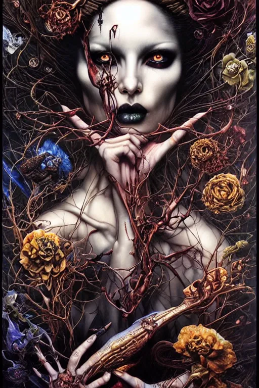 Prompt: if you have to go around digging up graves to prove your own sanity then you've probably already lost it. by ayami kojima, karol bak, greg hildebrandt, and mark brooks, hauntingly surreal, gothic, highly detailed and intricate, rich deep colors.