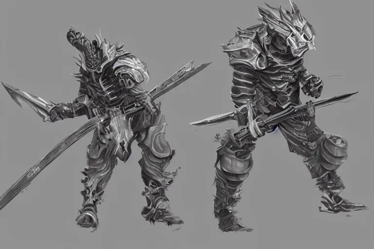 Image similar to chainsaw sword, weapon concept art, heavy linework, painterly, trending on artstation