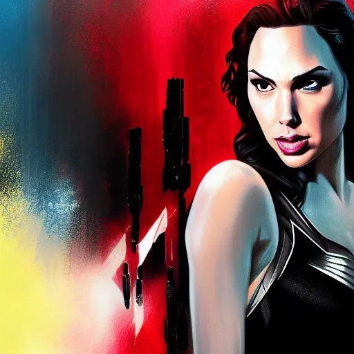 Image similar to Digital painting of Gal Gadot as Black Widow, from The Avengers (2012)