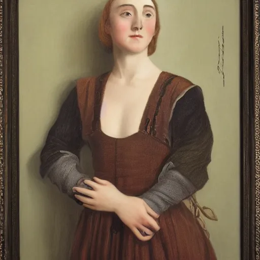 Prompt: a true-to-life portrait of Saoirse Ronan painted by John Collier