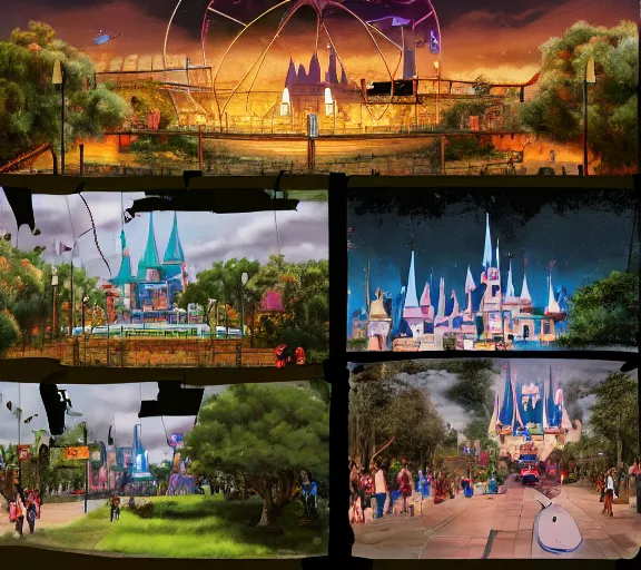 Image similar to dystopian Disney world