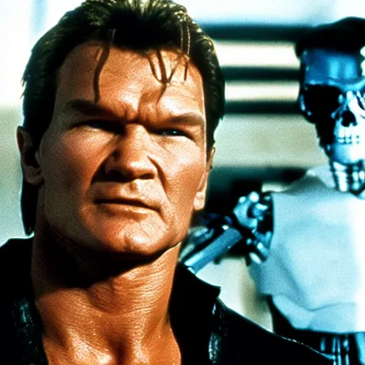 Image similar to patrick swayze starring as terminator movie still