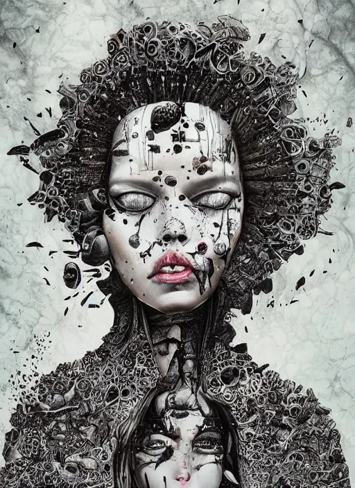 Image similar to Diselpunk goddess painting by Dan Hillier, trending on artstation, artstationHD, artstationHQ, 4k, 8k