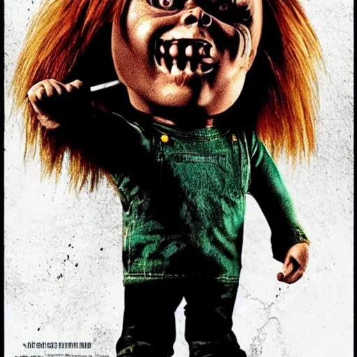 Prompt: Chucky versus Michael Myers movie poster