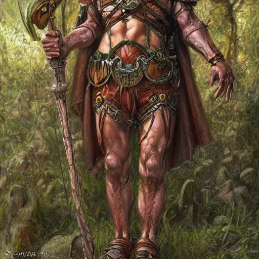 Prompt: Humanoid mushroom as a fantasy D&D character, full body art by Donato Giancola and James Gurney, digital art, trending on artstation