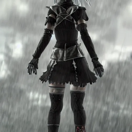 Image similar to kaine from nier ,highly detailed, 4k, HDR, award-winning photo