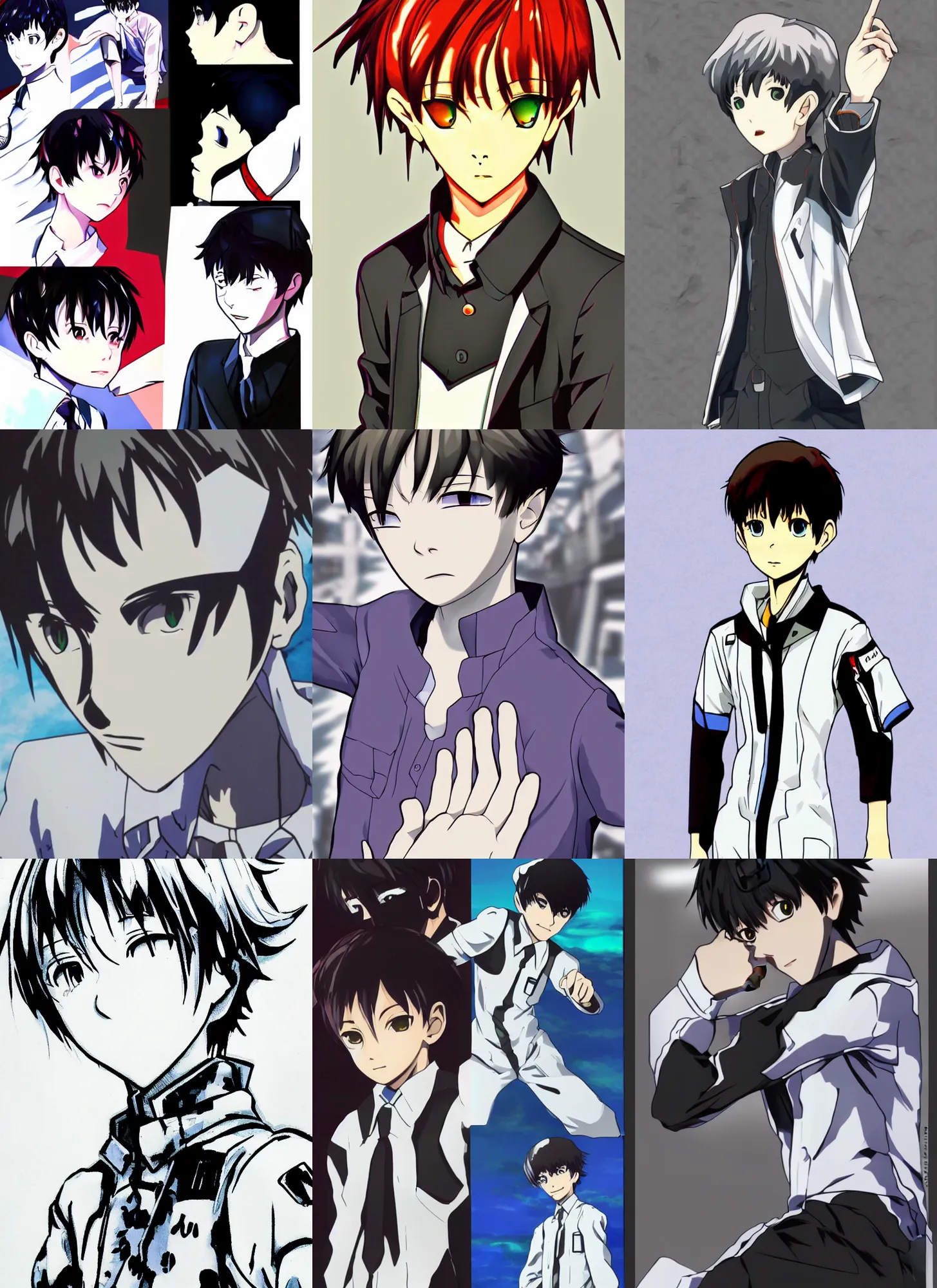 Prompt: shinji ikari, persona art style, atlus games