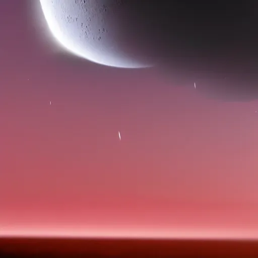 Image similar to moon with atmosphere seen from space lightning storm pink cinematic photorealistic very detailed