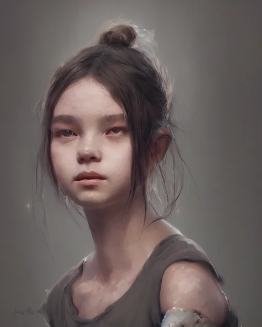 Prompt: A head and shoulder portrait of a young girl by Greg Rutkowski, Sung Choi, Mitchell Mohrhauser, Maciej Kuciara, Johnson Ting, Maxim Verehin, Peter Konig, final fantasy, 8k photorealistic, cinematic lighting, HD, high details, dramatic, dark atmosphere, trending on artstation