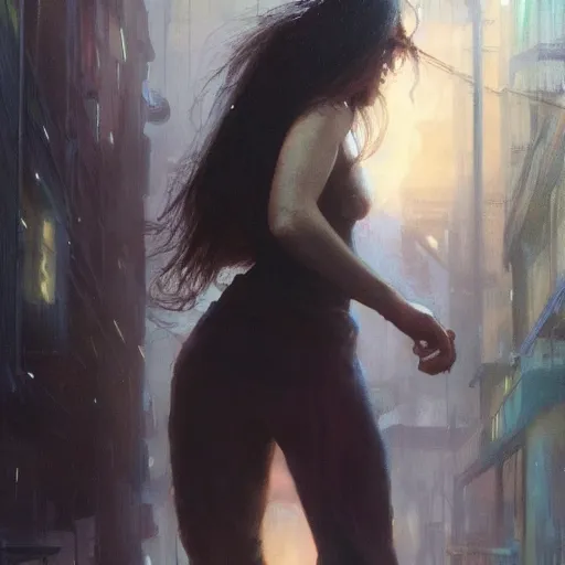 Prompt: billie eilish, hyperrealistic full figure, bladerunner street alley, art of elysium by frank frazetta and by jeremy mann and by alphonse mucha, fantasy art, photo realistic, dynamic lighting, artstation, full figure poster, volumetric lighting, very detailed face, 4 k, award winning