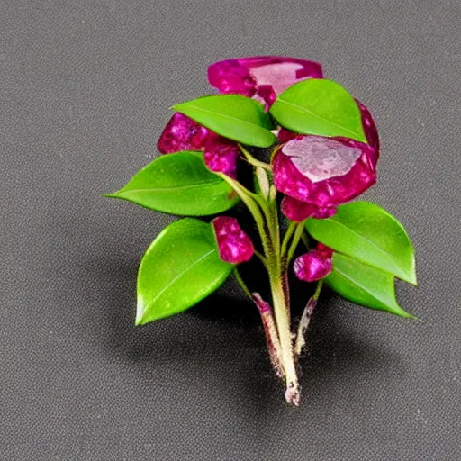 Image similar to a plant with a polished cut ruby gemstone growing from it