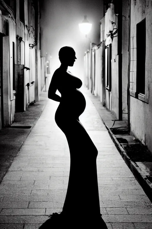 Image similar to pregnant woman under street light by Irina French