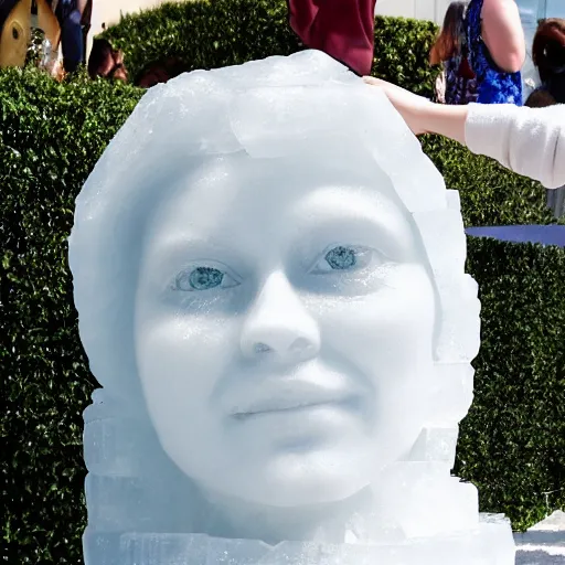 Prompt: ice sculpture of the by emma watson