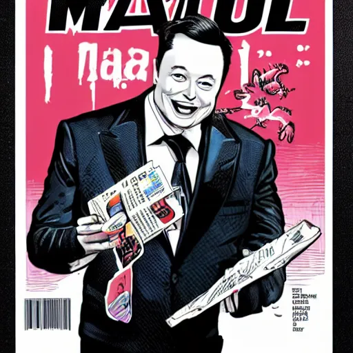 Prompt: Elon Musk in Mad Magazine