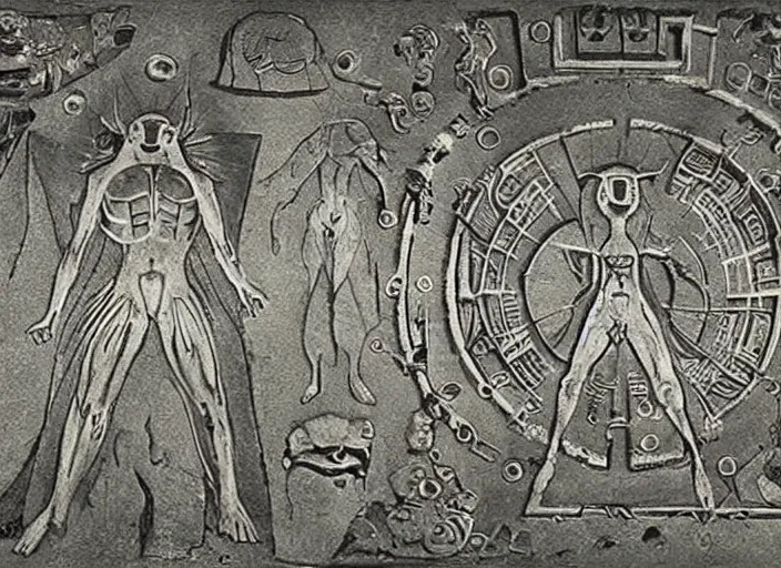 Image similar to ancient occult alien civilization of highly advanced beings