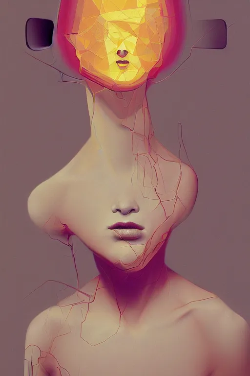 Image similar to woman wearing oculus and digital glitch head edward hopper and james gilleard, zdzislaw beksisnski, higly detailed