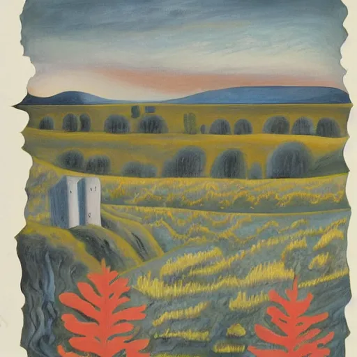 Image similar to A Landscape by Hilma af Klinti and Charles Addams