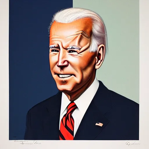 Image similar to a portrait of joe biden by georgia o'keeffe