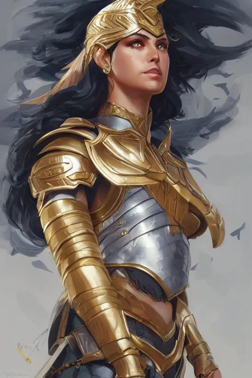 Image similar to amazon valkyrie athena, d & d, fantasy, portrait, highly detailed, headshot, digital painting, trending on artstation, concept art, sharp focus, illustration, art by artgerm and greg rutkowski and magali villeneuve