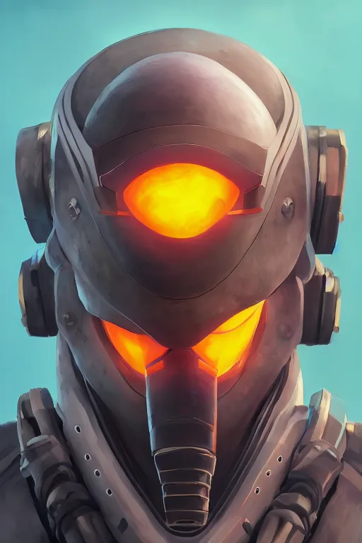 Image similar to epic mask helmet robot ninja portrait stylized as fornite style game design fanart by concept artist gervasio canda, behance hd by jesper ejsing, by rhads, makoto shinkai and lois van baarle, ilya kuvshinov, rossdraws global illumination radiating a glowing aura global illumination ray tracing hdr render in unreal engine 5