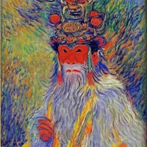 Image similar to The monkey king of China, Claude Monet,