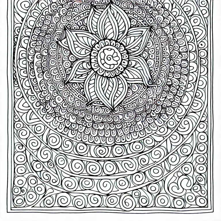 Image similar to Mandala for coloring book, intricate detail, clear, clean lines