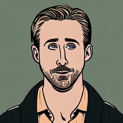 Image similar to ryan gosling in style cartoon arcane