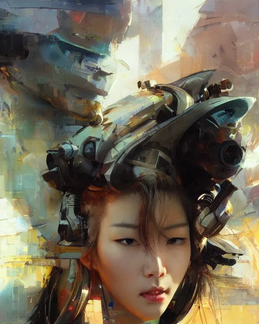 Prompt: Lee Jin-Eun by John Berkey and Peter Mohrbacher, rule of thirds, seductive look, beautiful, in intergalactic hq, Refined, masterpiece