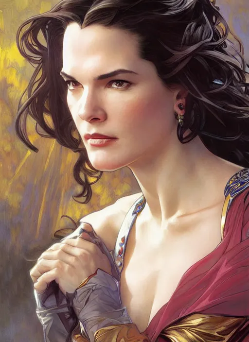 Prompt: a painting of terry farrell as jadzia dax. beautiful art by artgerm and greg rutkowski and alphonse mucha