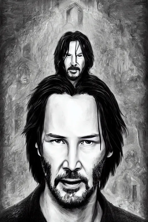 Image similar to keanu reeves as mage in uniform | digital painting | highly detailed | fantasy