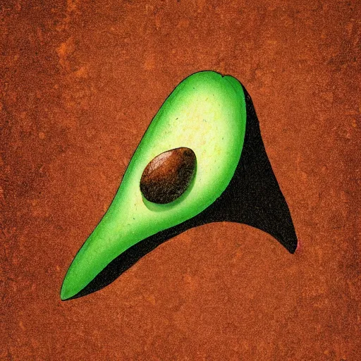 Image similar to avocado being stolen, paleolithic cave painting