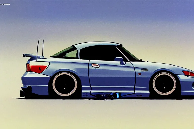 Prompt: honda s 2 0 0 0 e kei van, painted by greg rutkowski makoto shinkai takashi takeuchi studio ghibli, akihiko yoshida 2 0 0 1 space odyssey