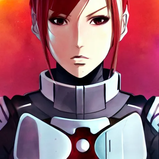 Prompt: portrait of commander shepard, anime fantasy illustration by tomoyuki yamasaki, kyoto studio, madhouse, ufotable, trending on artstation