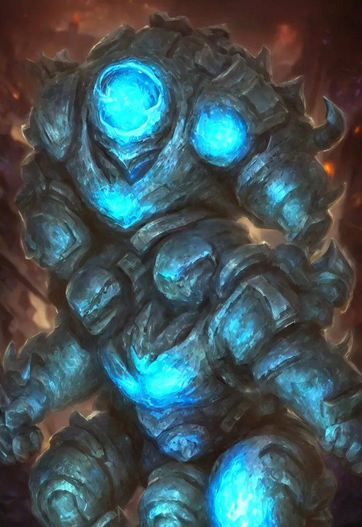 Prompt: ultra realistic and intricate detailed photograph of Blue buff golem from league of legends