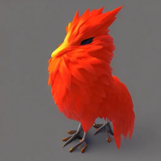 Prompt: a cute firebird #cell-shader