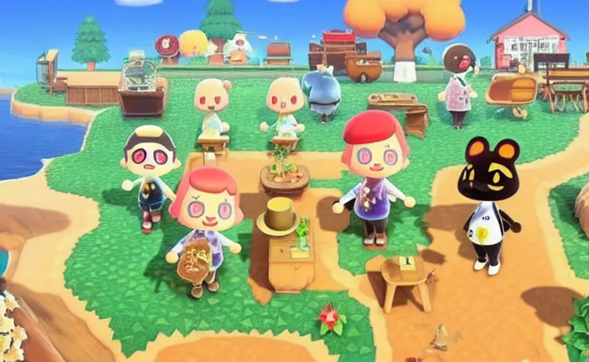 Image similar to animal crossing nuclear explosion