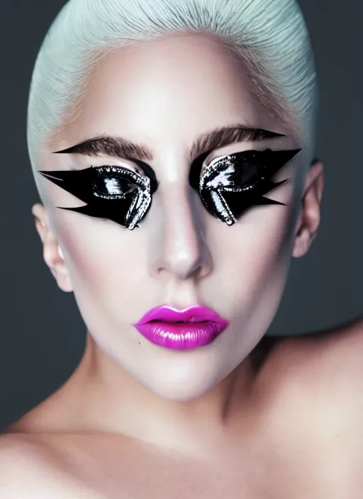 Image similar to lady gaga fashion photoshoot by nick knight editorial studio lighting Highly realistic. High resolution. Highly detailed. Dramatic. 8k.4k.