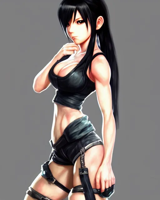 Image similar to character concept art of tifa tifa lockhart | | cute - fine - face, pretty face, realistic shaded perfect face, fine details by stanley artgerm lau, wlop, rossdraws, james jean, andrei riabovitchev, marc simonetti, and sakimichan, trending on artstation