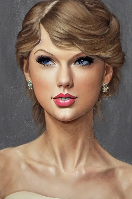 Prompt: waist - up - portrait!!!!!!!!!!!! of taylor swift in a beautiful wedding dress, focus on face and facial details. ( ( ( ( ( ( head - shot ) ) ) ) ) )