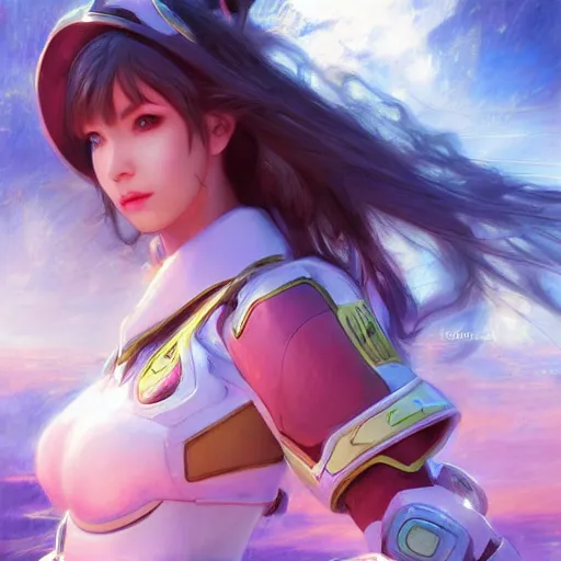 Prompt: ! dream concept art, d. va from overwatch by artstation trending, by joseph mallord william turner, luis royo, konstantin razumov, cinematic lighting, fractal flame, highly detailed, beautiful face