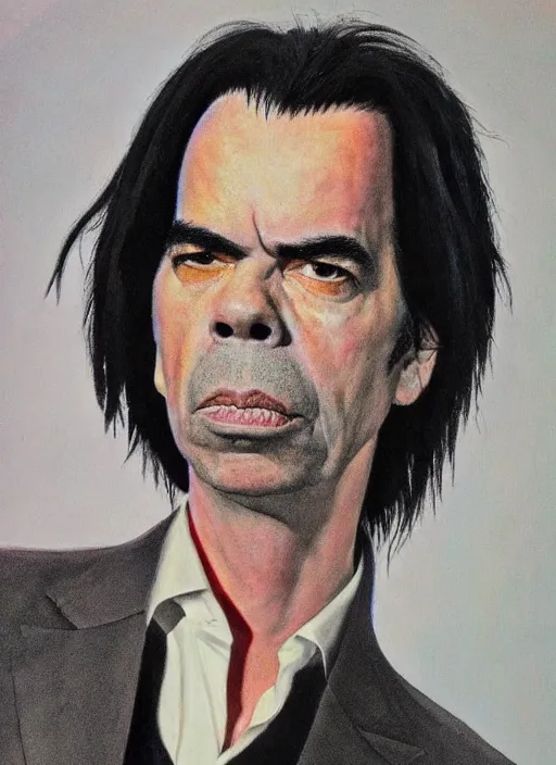 Prompt: Nick cave portrait