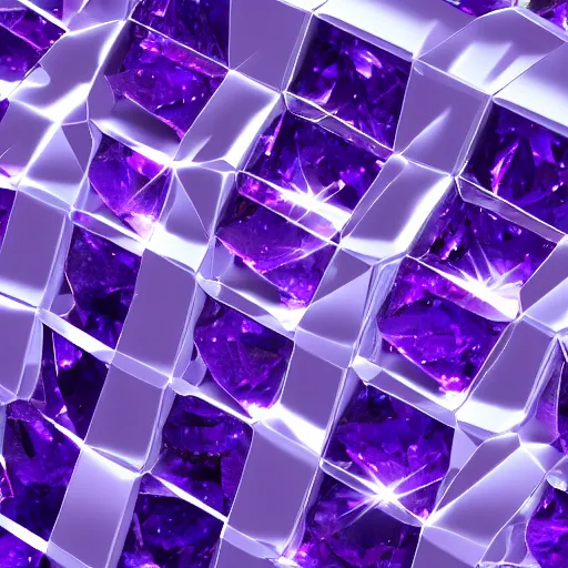 Image similar to 3 d render, close up of purple crystal