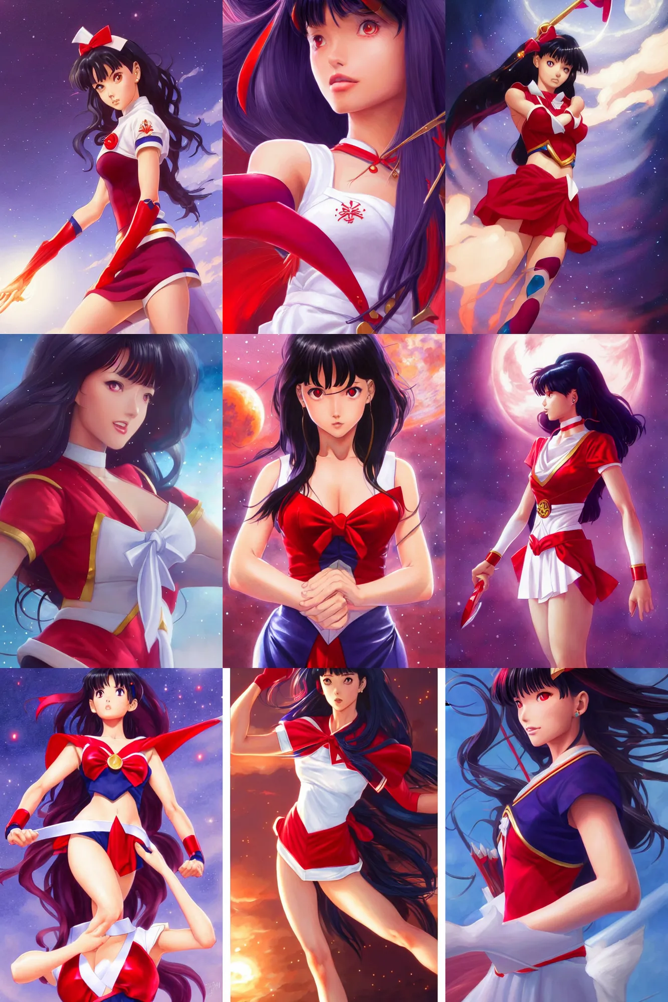 Prompt: sailor mars. highly detailed, digital painting, artstation, concept art, smooth, sharp focus, illustration, watercolor, unreal engine 5, 8 k, art by artgerm and greg rutkowski and bilibin and kuvshinov and mucha