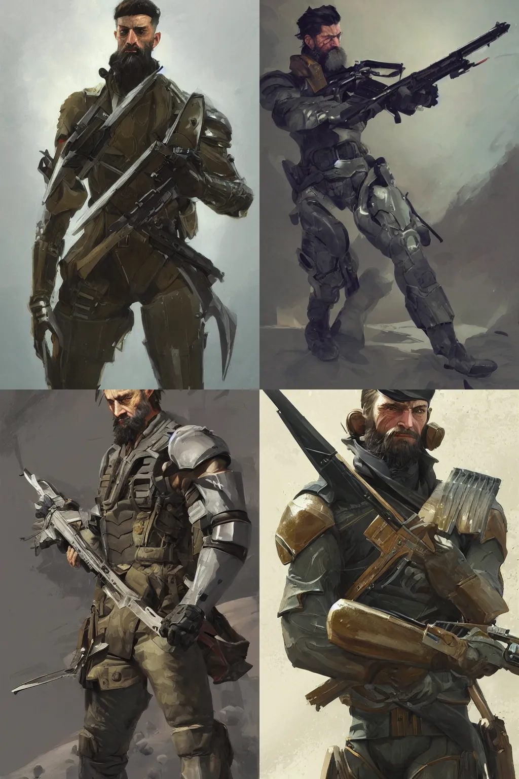 Prompt: professional painting of John Brown holding a futuristic rifle, clothed in military armor, intricate, elegant, digital painting, concept art, smooth, sharp focus, illustration, from Metal Gear, by Ruan Jia and Mandy Jurgens and Artgerm and William-Adolphe Bouguerea