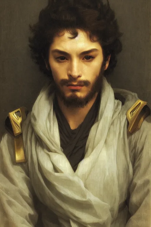 Image similar to portrait of a kamen rider, majestic, solemn, by bouguereau