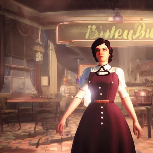 Prompt: Elizabeth, Screenshot from Bioshock Infinite