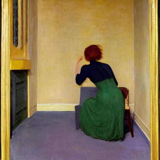 Image similar to a nightmare, film still by edward hopper, by Pontormo, by klimt, pre-raphaelite. art noveau, art noveau, highly detailed, strong lights, liminal, eerie, Bright pastel colors