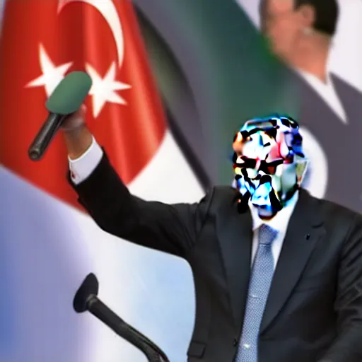 Prompt: recep tayyip erdogan and the hulk making a public speech