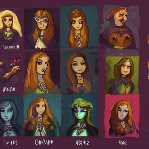 Image similar to monalisa, cartoon, rpg character, humblewood art style, concept art, fantasy