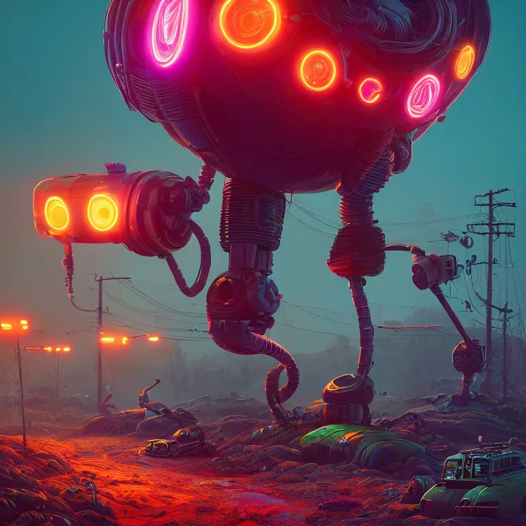 Prompt: cyborg worm, ultra hd, Painting By Simon Stalenhag, unreal 5, DAZ, hyperrealistic, octane render, dynamic lighting, intricate detail, summer vibrancy, cinematic